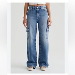 AG Gatina Wide Leg Cargo jeans size 28 Exhile wash NWT